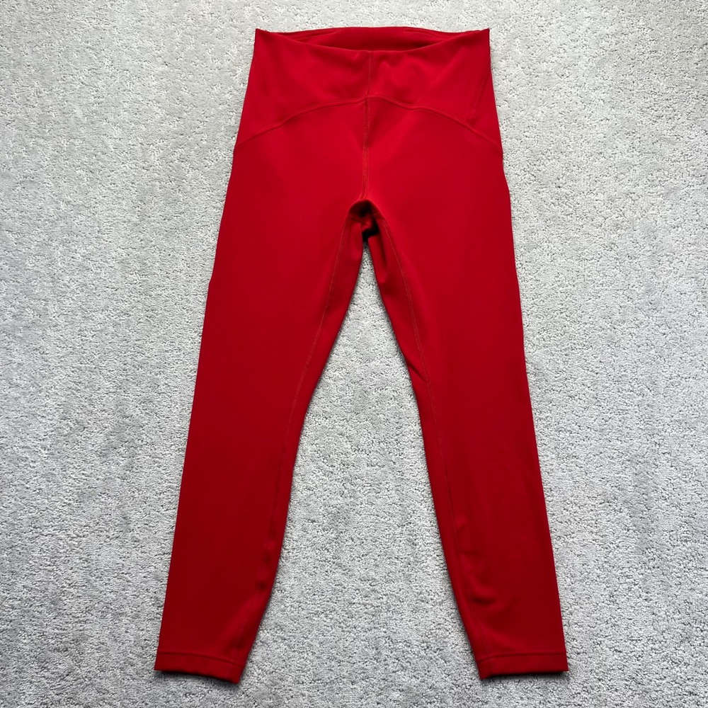 Lululemon InStill High Rise Tight 25"Womens Size 8 Red‎ Crop Leggings Active